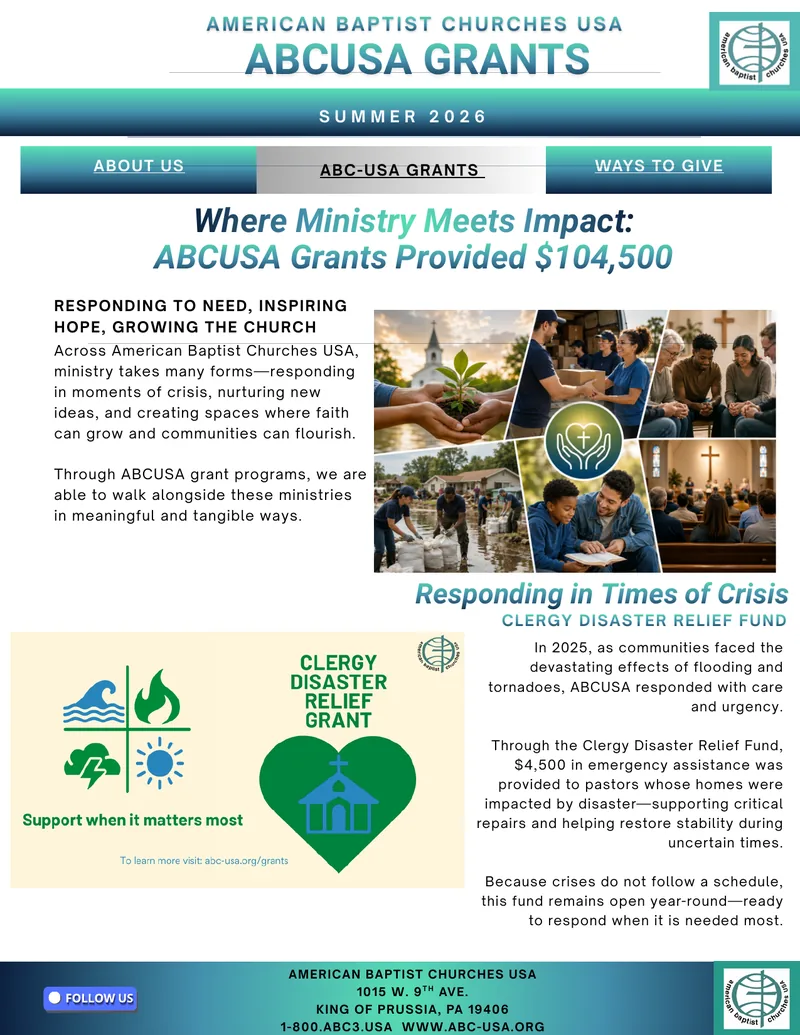 ABCUSA Grants Newsletter, Summer 2026 cover