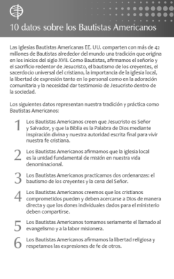 10 datos sobre los Bautistas Americanos (Español, grayscale)