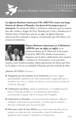Mujeres Bautistas Americanas en el Ministerio (Español, grayscale)