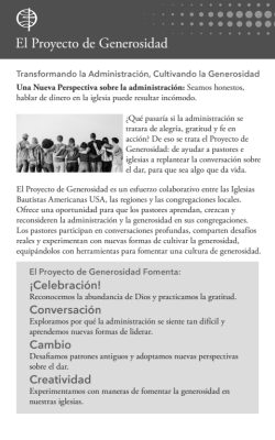 El Proyecto de Generosidad (Español, grayscale)