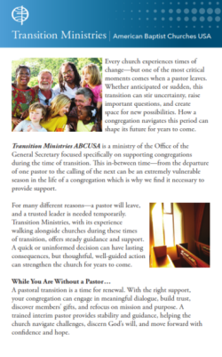 Transition Ministries (English, full color)
