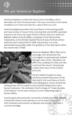 We are American Baptists (English, grayscale)